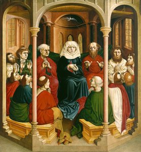 A Szentlélek leszállása Pünkösd. A Wurzach-oltár szárnyai, 1437