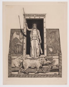 Dán: Circe Odüsszeusz embereit disznókká változtatja. alkotó: Hans Nikolaj Hansen