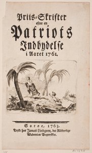 Címlap matricával a "Díj-Skrifter hazafi meghívása után 1761-ben"