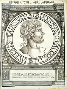 Aelius Hadrianus, egész kelet és nyugat római császárainak illusztrációja, az ókori pénzérmék legigazibb képei, Rudolph Wyssenbach fametszete, nyomta Andreas Gesner, Zuri alkotó: Hans Rudolf Manuel Deutsch