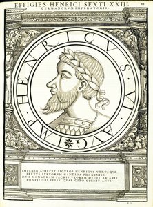 VI. Henrik, illusztráció a keleti és nyugati ókori római császárok leghitelesebb képeiből, Rudolph Wyssenbach fametszete, Andreas Gesner, Zürich, 1