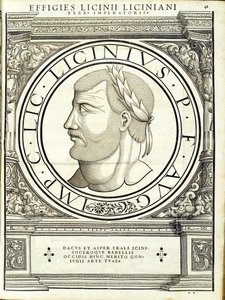 I. Licinius, illusztráció a „Minden kelet és nyugat római császárai”, Rudolph Wyssenbach fametszete, nyomta: Andreas Gesner, Zürich alkotó: Hans Rudolf Manuel Deutsch