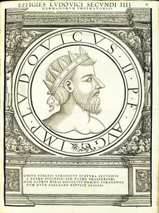 II. Luis, illusztráció a „Minden Kelet és Nyugat római császárai” c. alkotó: Hans Rudolf Manuel Deutsch