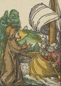 Krisztus csillapítja a vihart a Tiberias-tavon, a Das Plenariumból, 1517. alkotó: Hans Schäufelein the Elder