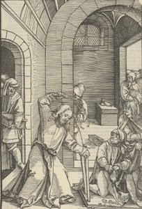 Krisztus megtisztítja a templomot, Urunk Jézus Krisztus szenvedésének tükréből, 1507 alkotó: Hans Schäufelein the Elder