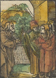 Krisztus és a farizeusok, a Das Plenariumból, 1517. alkotó: Hans Schäufelein the Elder