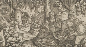 Lót és lányai, kb. 1530. alkotó: Hans Schäufelein the Elder