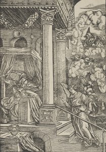 Az Angyali üdvözlet. alkotó: Hans Schäufelein the Elder
