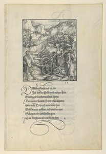 Az Unfalo veszélyezteti Theuerdanckot, Három ágyú robbanását okozza, Theuerdanból..., 1517. alkotó: Hans Schäufelein the Elder