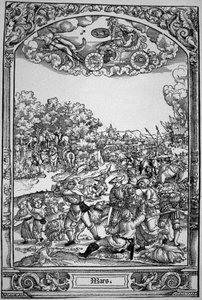 Mars (fametszet) alkotó: Hans Sebald (School of) Beham
