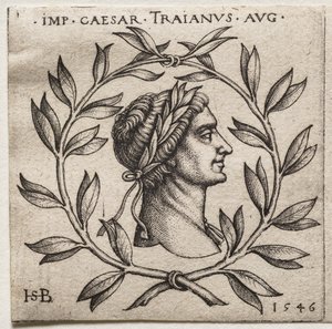 Traianus császár mellszobra alkotó: Hans Sebald Beham