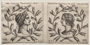 Traianus császár és Domitia Calvilla mellszobra alkotó: Hans Sebald Beham