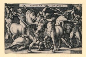 Herkules harcol a kentaurokkal alkotó: Hans Sebald Beham