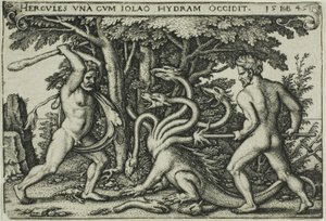 Herkules és a hidra, a Herkules munkáiból alkotó: Hans Sebald Beham