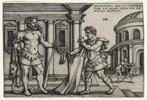 Lichas hozza Nessus ruháját Herkulesnek, 1540-es évek (metszet fektetett papírra) alkotó: Hans Sebald Beham