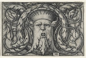 Mascaron, 1543 (metszet fektetett papírra) alkotó: Hans Sebald Beham
