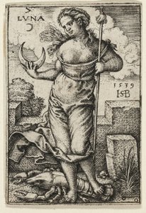 Hold, hetedik lemez a Hét bolygóról a zodiákusokkal alkotó: Hans Sebald Beham