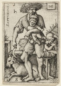 Szaturnusz, első lemez a Hét bolygó a zodiákusokkal című könyvből alkotó: Hans Sebald Beham