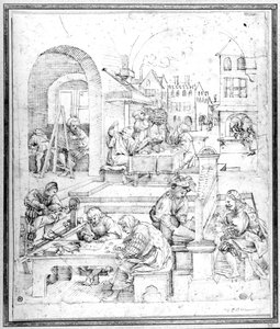 Tudomány, művészet és kereskedelem (toll és tinta) alkotó: Hans Sebald Beham