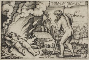 Herkules halála, Herkules munkáiból, 1548 alkotó: Hans Sebald Beham