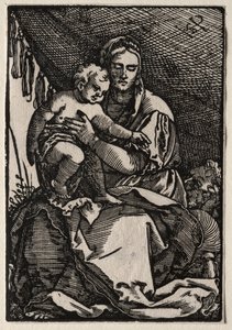 A Szent Család egy sátor alatt alkotó: Hans Sebald Beham