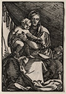 A Szent Család egy sátor alatt. alkotó: Hans Sebald Beham