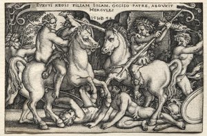 Herkules munkássága: Herkules elrabolja Iole-t alkotó: Hans Sebald Beham