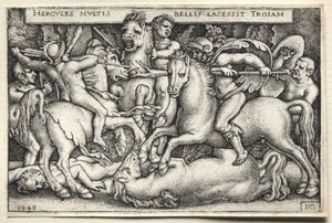Herkules munkássága: Herkules meghódítja Tróját alkotó: Hans Sebald Beham