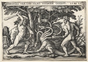 Herkules munkássága: Herkules megöli a lerneai hidrát alkotó: Hans Sebald Beham
