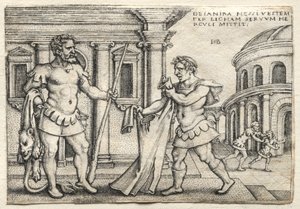 Herkules átveszi a Nessus vérével átitatott ruhát alkotó: Hans Sebald Beham