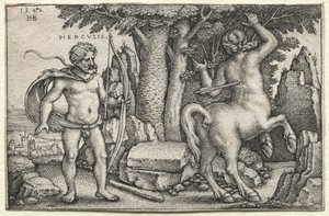 Herkules és Nessus, 1542. alkotó: Hans Sebald Beham