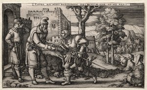 A tékozló fiú: A tékozló fiú távozása alkotó: Hans Sebald Beham