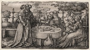 A tékozló fiú: Vagyonának elpazarlása. alkotó: Hans Sebald Beham