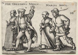 A falusi esküvő: Gregorius Mercz / Marcus April alkotó: Hans Sebald Beham