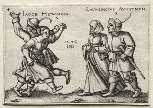 A falusi esküvő: Jacob Hewmon Lawrencius Augstmon, 1546. alkotó: Hans Sebald Beham