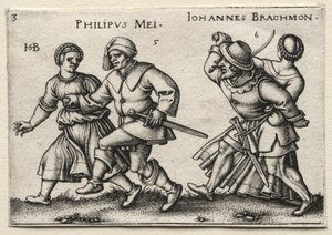 A falusi esküvő: Philipus Mei Johannes Brachmon, 1546. alkotó: Hans Sebald Beham