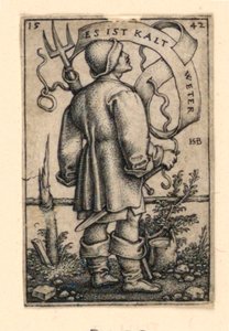 Az időjárás paraszt: "Hideg idő van" alkotó: Hans Sebald Beham