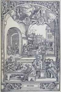 A Merkúr bolygó és művészek, tudósok és technikusok, c1535 (metszet) alkotó: Hans Sebald Beham