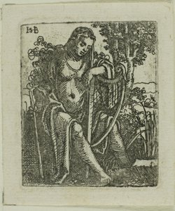 Nő hárfával alkotó: Hans Sebald Beham