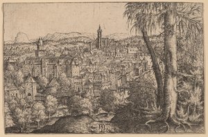 Steyr látképe az Enns-en, 1554.