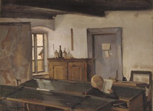 Iskolaterem egy olvasó fiúval alkotó: Hans Smidth