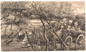Egy ménes jármű. A bozóton keresztül. Hammerum Herred alkotó: Hans Smidth
