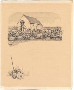Illusztráció St. Utca. Fehérítők: "Mowns". F.o.: kövek mögötti templom; f.n.: sírhely (?) ásóval alkotó: Hans Smidth