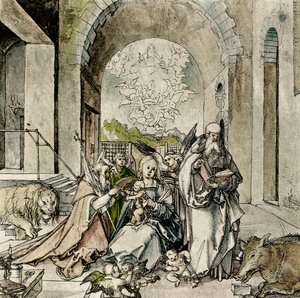 Madonna Szent Jeromosszal és Antonnal alkotó: Hans Suess Kulmbach
