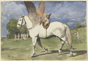 Cherub az a Pegasus alkotó: Hans Thoma