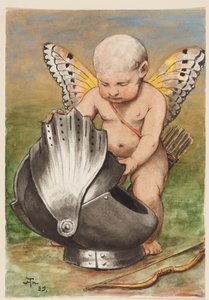 Kerub sisakkal alkotó: Hans Thoma