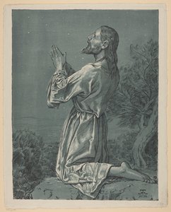 Imádkozó Krisztus az Olajfák kertjében alkotó: Hans Thoma