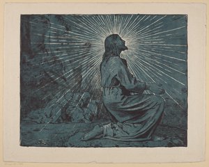 Krisztus imádkozik az Olajfák hegyén alkotó: Hans Thoma
