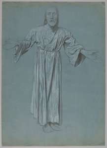 Krisztus kitárt karokkal (elő- és hátoldal) alkotó: Hans Thoma