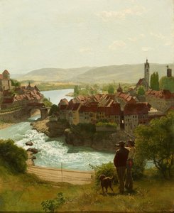 A Rajna Laufenburg közelében alkotó: Hans Thoma
